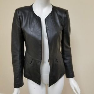 ZARA XS Leather Peplum jacket Black
